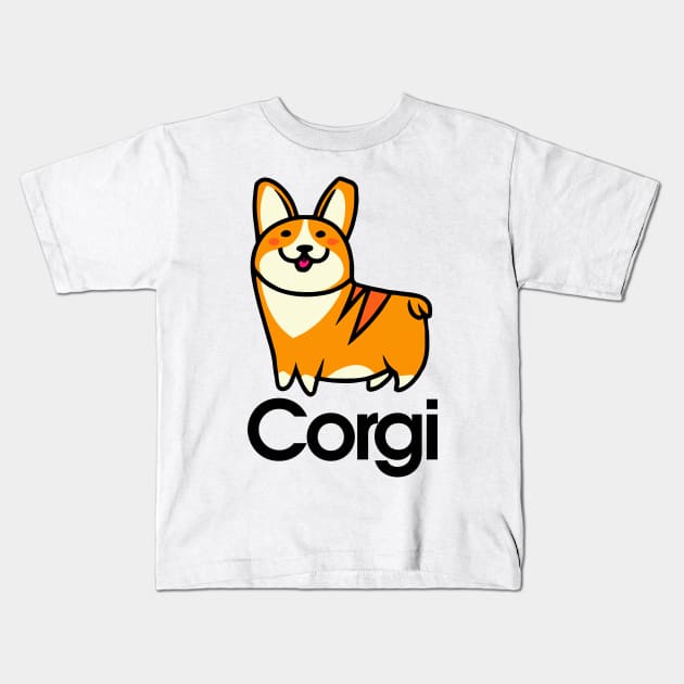 Corgi Vintage Cartoon Dog Owner Pembroke Welsh Corgi Funny Kids T-Shirt by BetterManufaktur